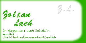 zoltan lach business card